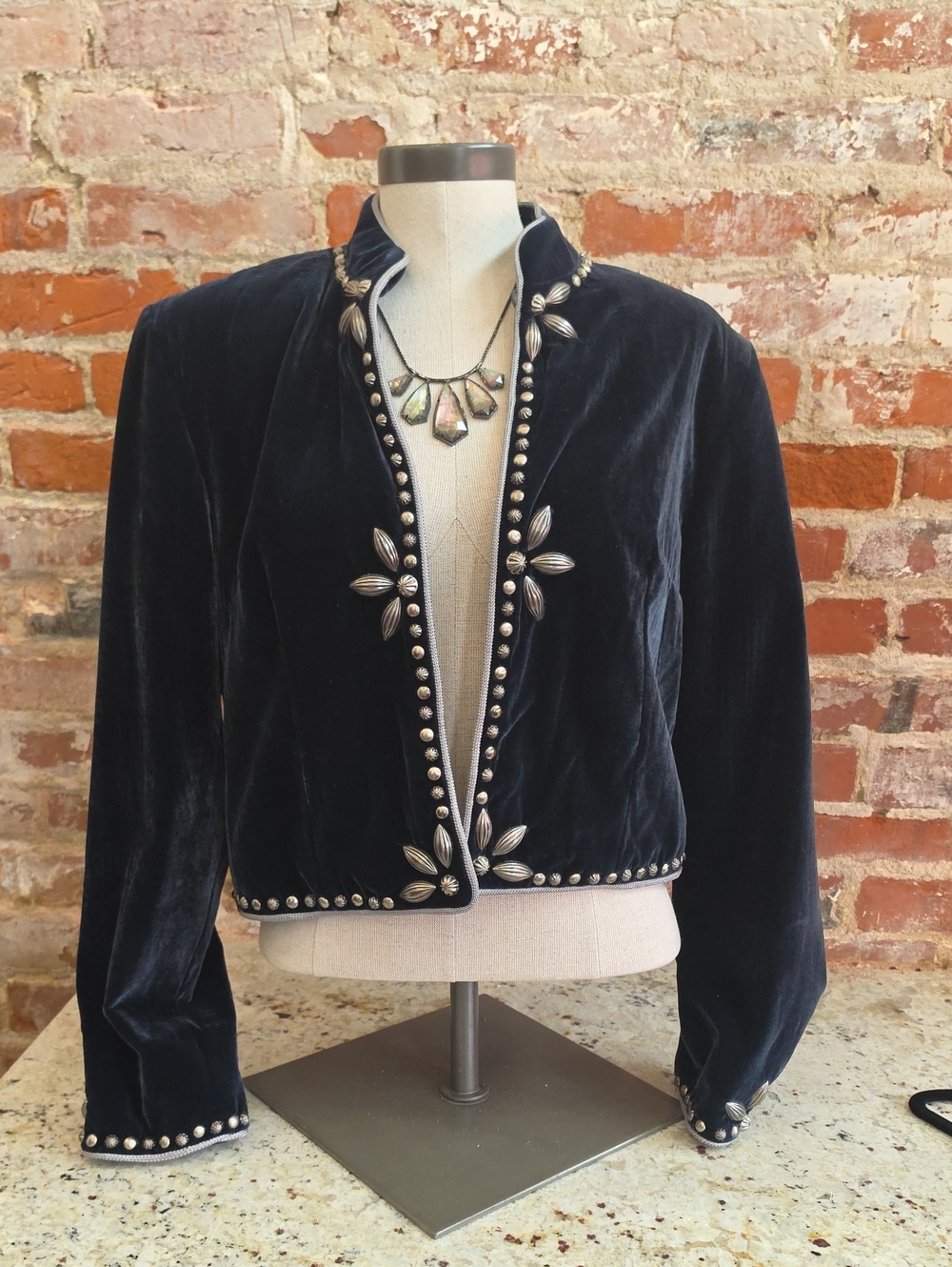 Double D Ranch Black Velvet Embellished Bomber Jacket